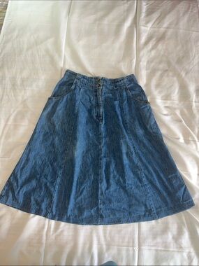 Vintage Cherokee Denim A-Line Skirt in Blue 12
